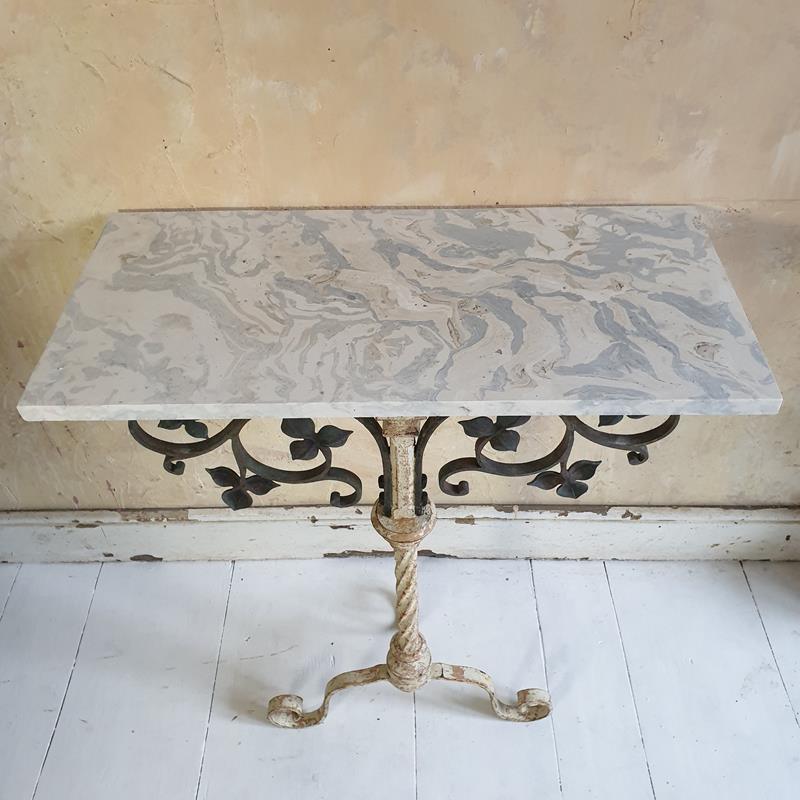 Bronze & Iron Tripod Console Table