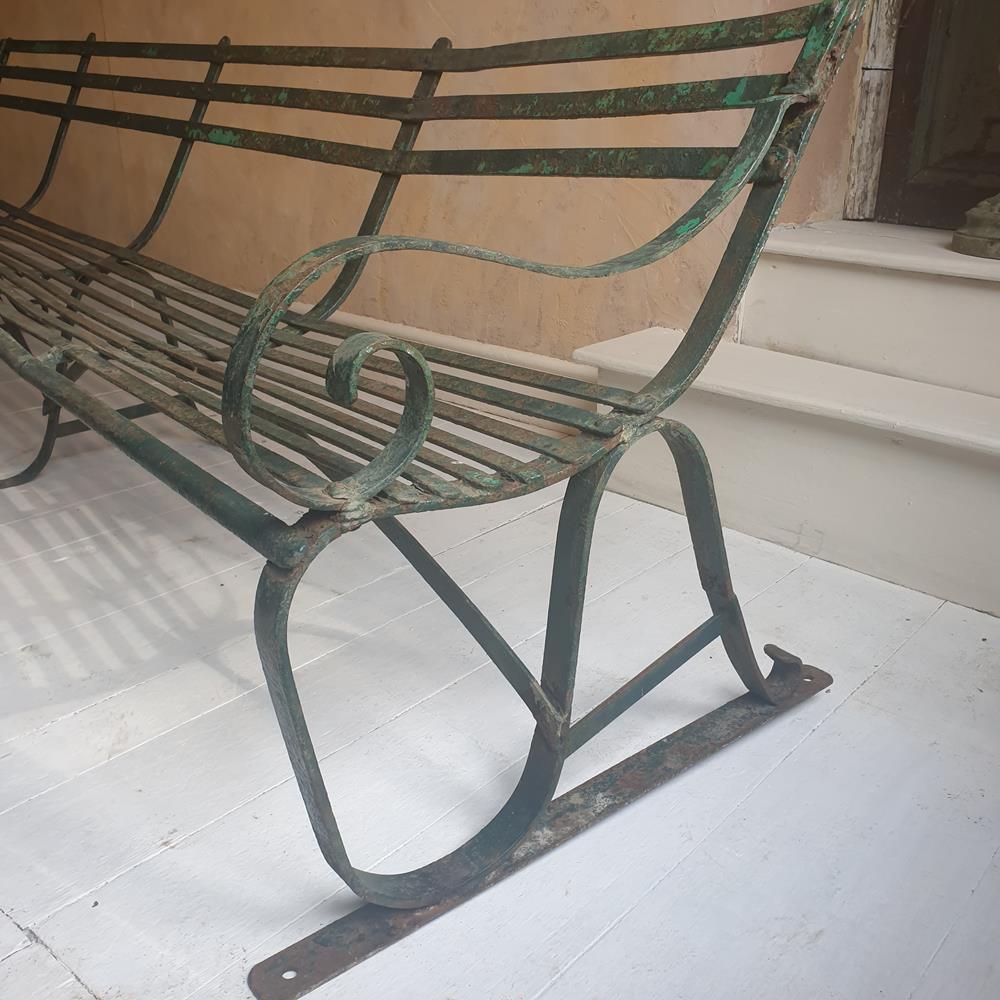 Wrought Iron Scrolled Bench