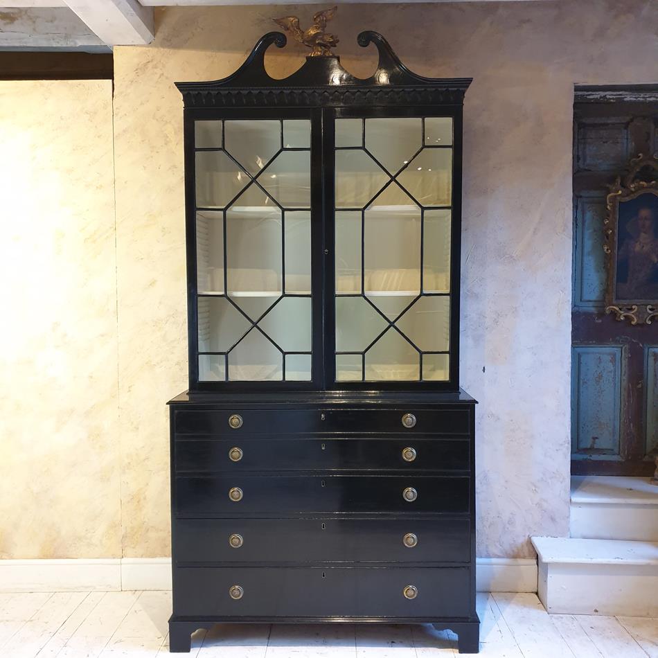 Ebonised Secretaire Cabinet