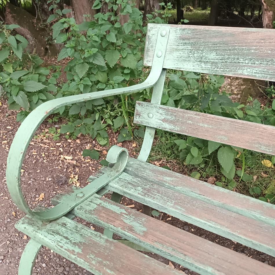 Green Garden Iron Bench