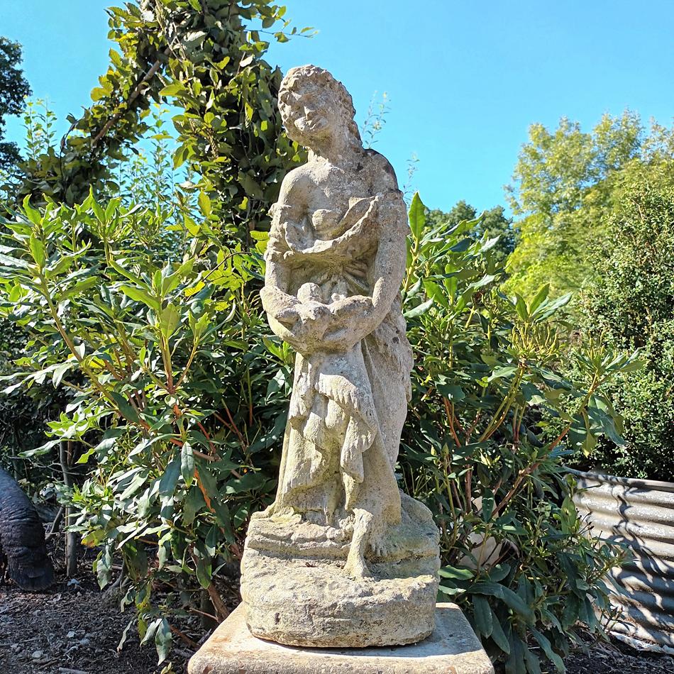 20th Century Statue Of Andromeda Holding A Dove