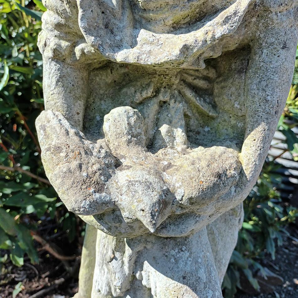20th Century Statue Of Andromeda Holding A Dove