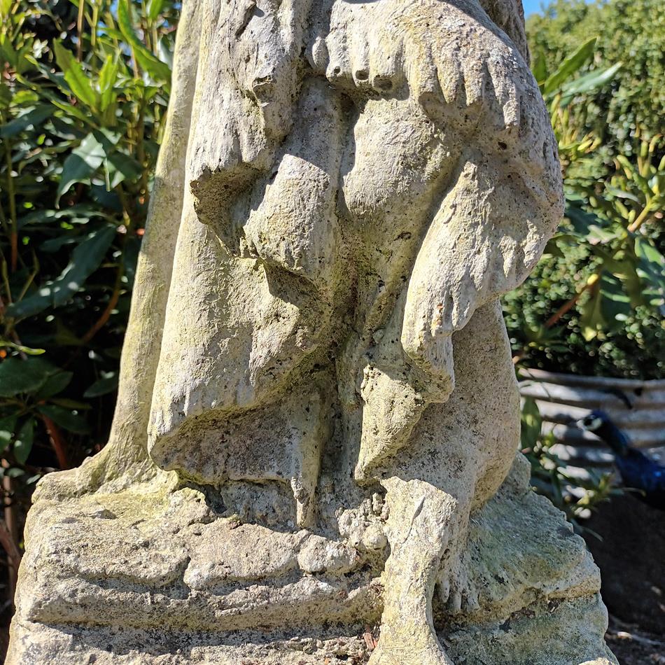 20th Century Statue Of Andromeda Holding A Dove