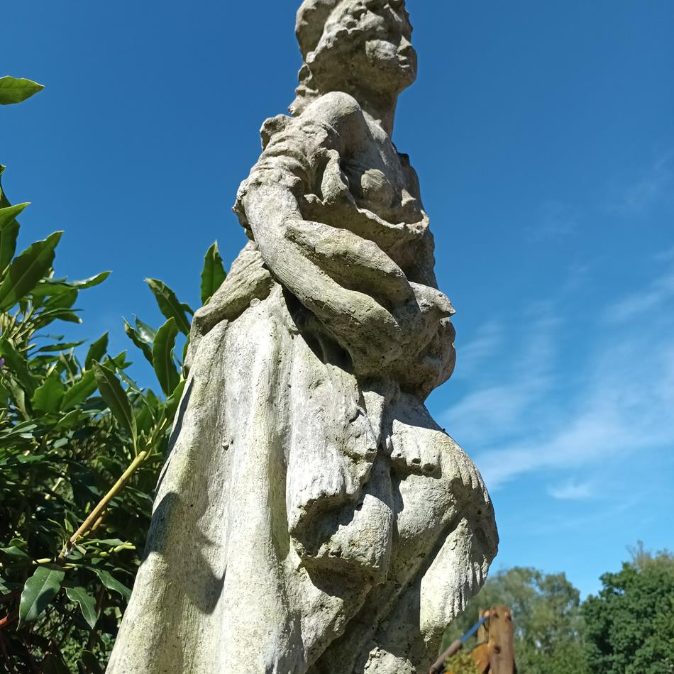 20th Century Statue Of Andromeda Holding A Dove