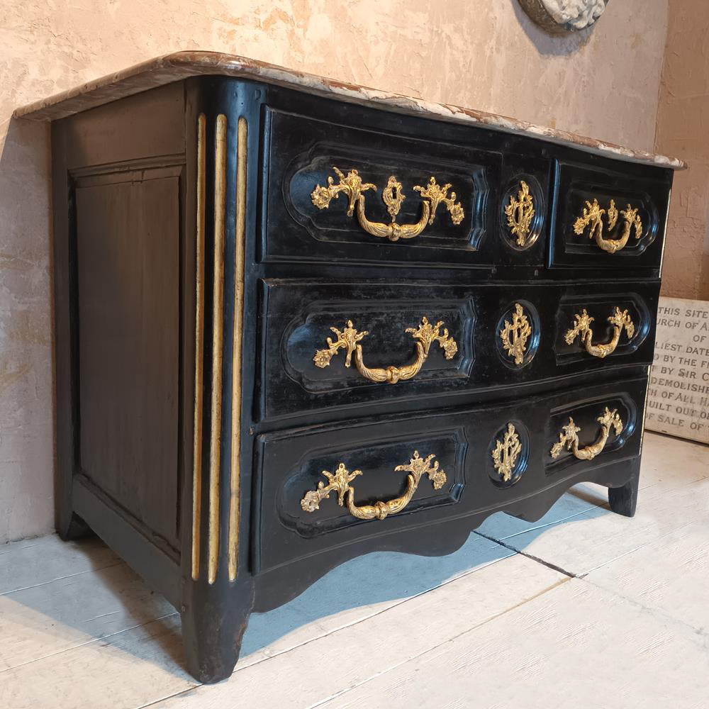 18th Century Marble Topped Chest Of Drawers