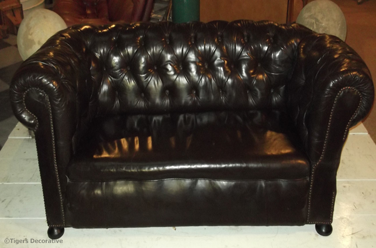 Late 19th Century Drop End Leather Sofa