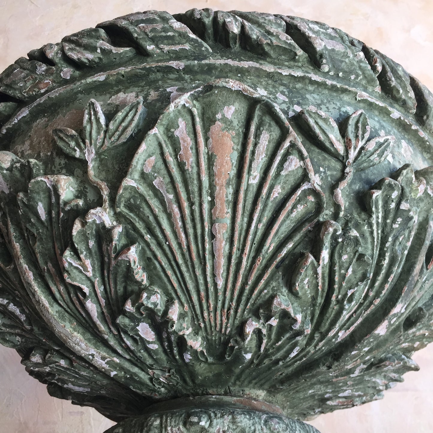 Painted Urn On Plinth