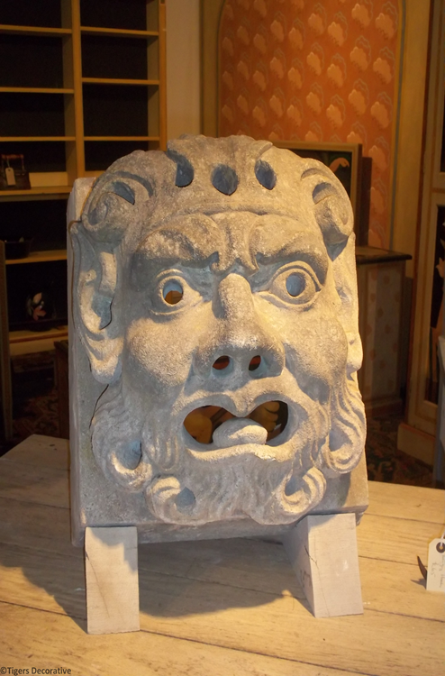 Early 20th Century Lime Stone Carving Of A River God