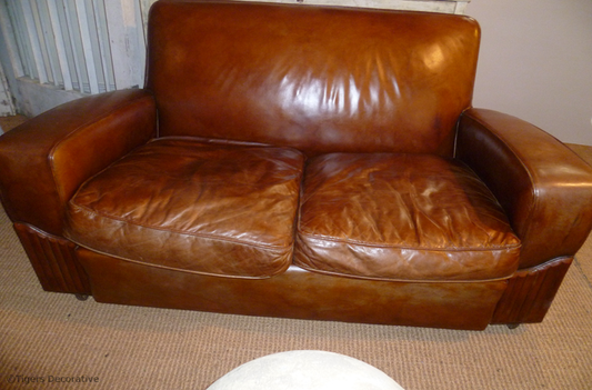 1940s Leather Sofa