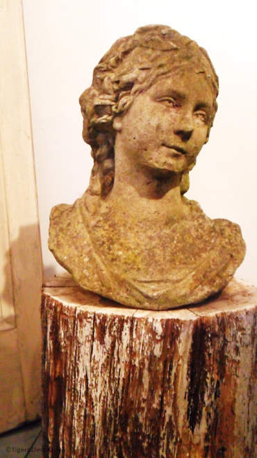 20th Century Composite Stone Bust Of A Girl