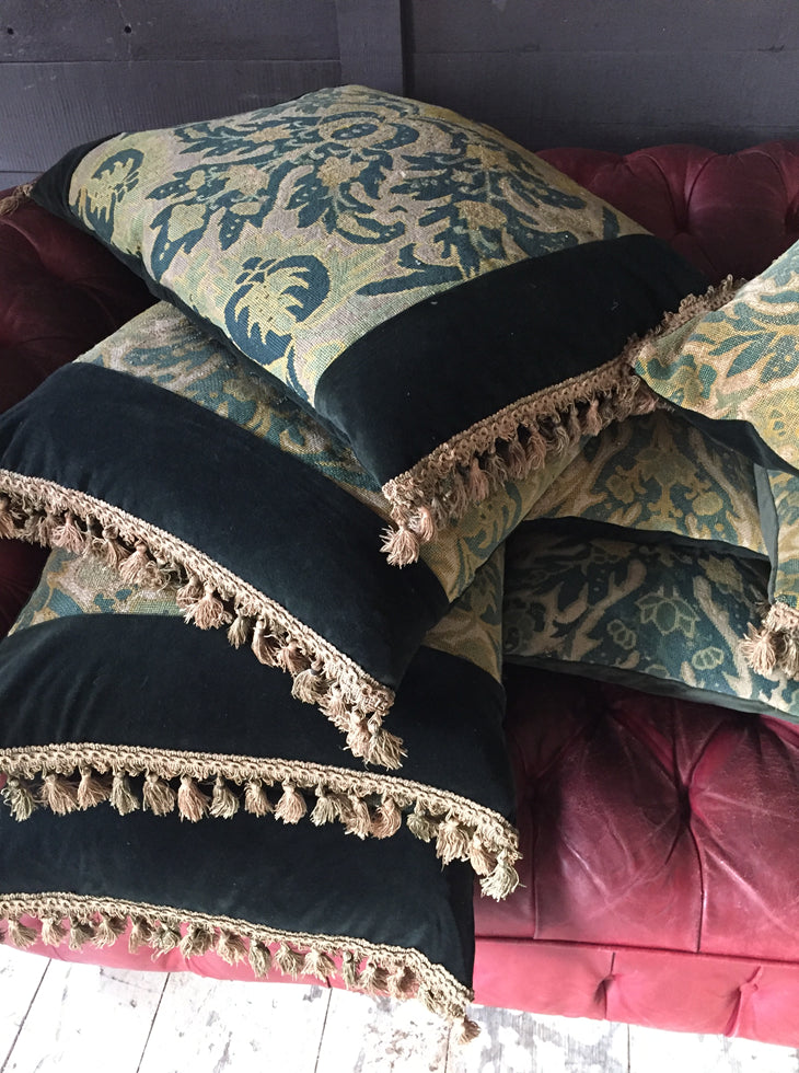 19th Century Set Of Needlework Floral Cushions