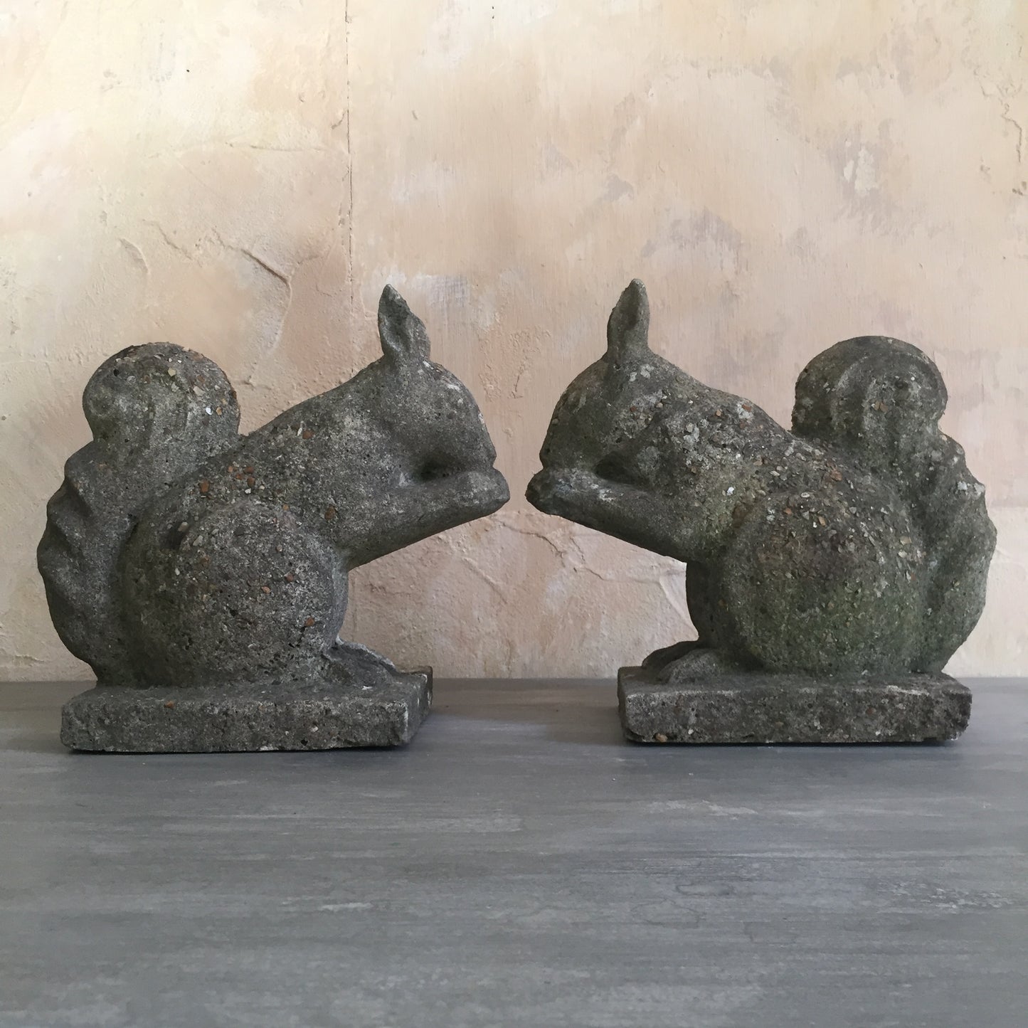 Pair Of Composite Stone Squirrels