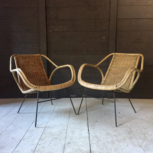 Pair Of Cane Arm Chairs