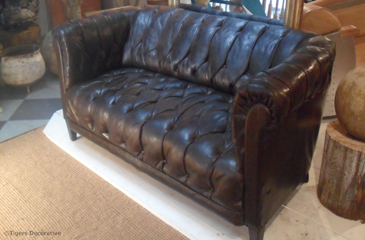 Late 19th - 20th Century Swedish Leather Chesterfield Sofa