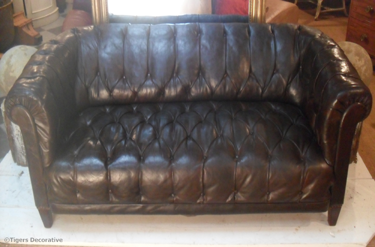 Late 19th - 20th Century Swedish Leather Chesterfield Sofa