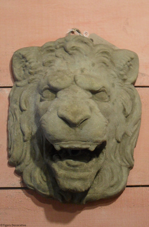 20th Century Composite Stone Lion Head Fountain