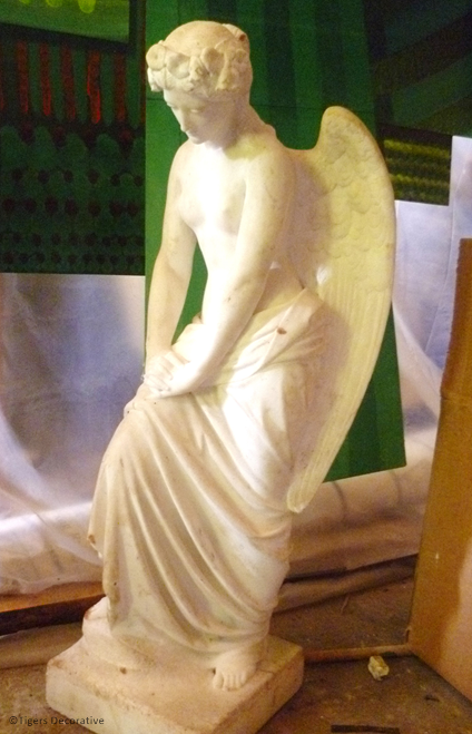 19th Century Marble Angel Sculpture Signed By J.S Westmacot