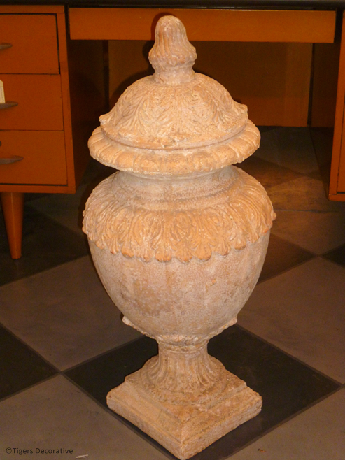 20th Century Terracotta Lidded Urn