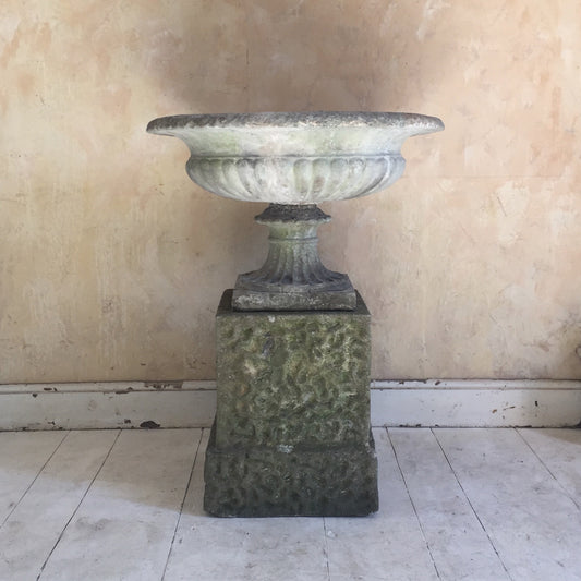 Urn On Rusticated Plinth