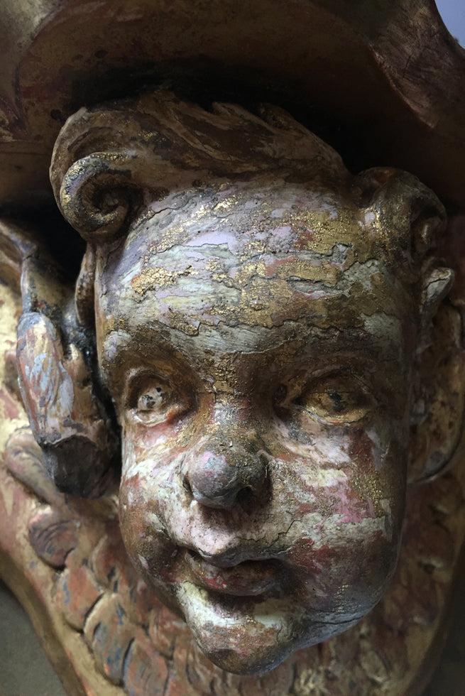 Pair Of Cherub Wall Brackets