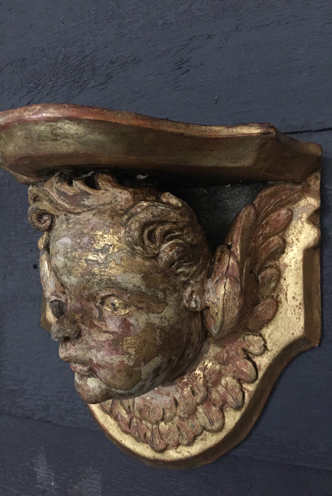 Pair Of Cherub Wall Brackets