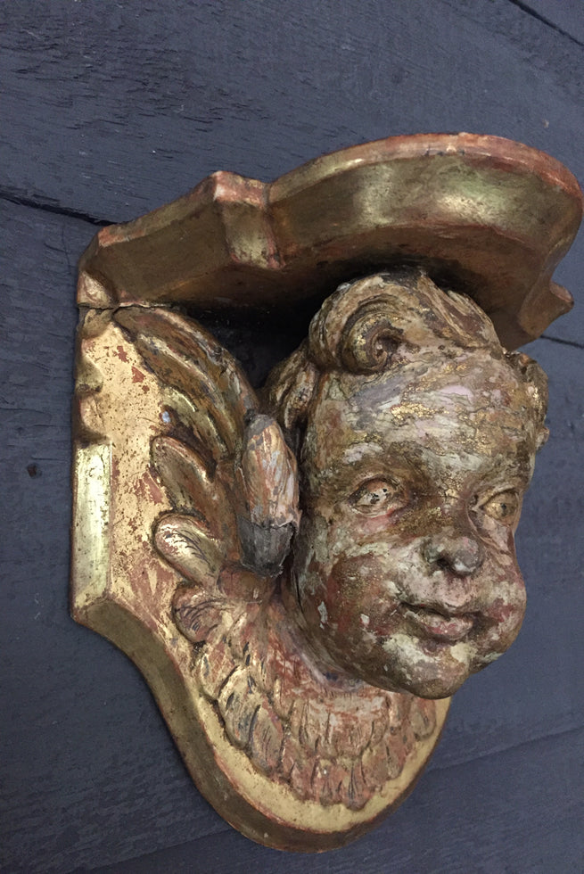Pair Of Cherub Wall Brackets