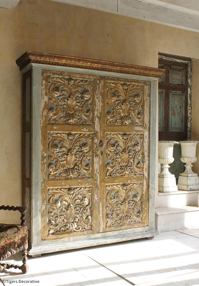 Gilt & Painted French Cupboard