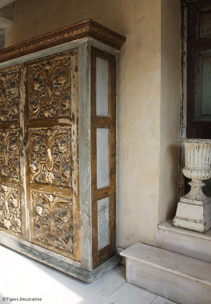Gilt & Painted French Cupboard