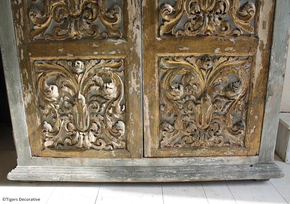 Gilt & Painted French Cupboard