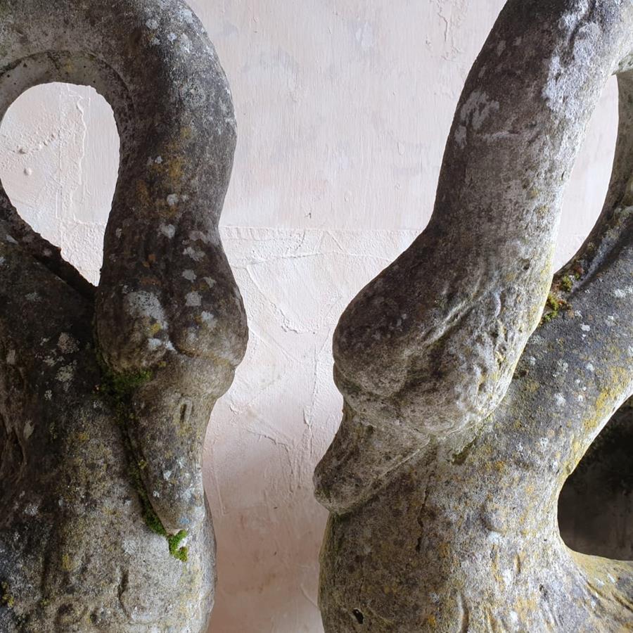 Pair Of Swan Planters