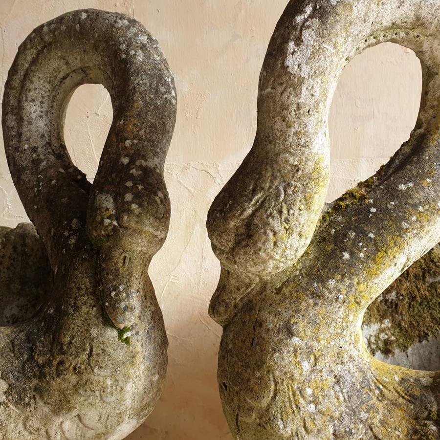 Pair Of Swan Planters