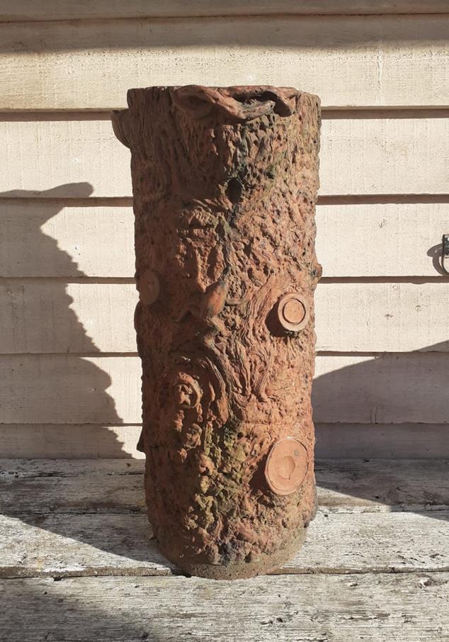 A Tall Faux Bois Planter