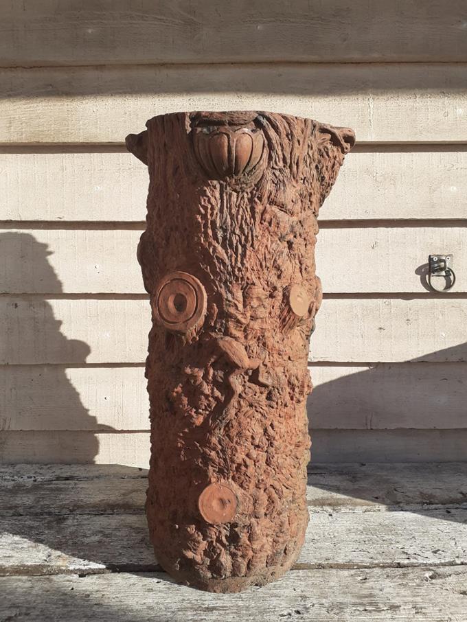A Tall Faux Bois Planter