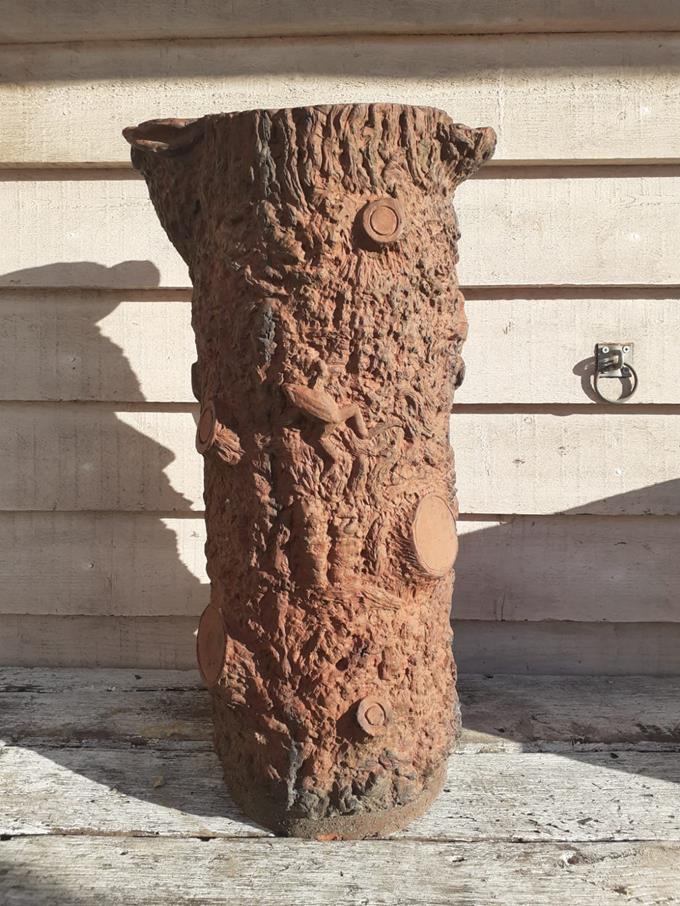 A Tall Faux Bois Planter