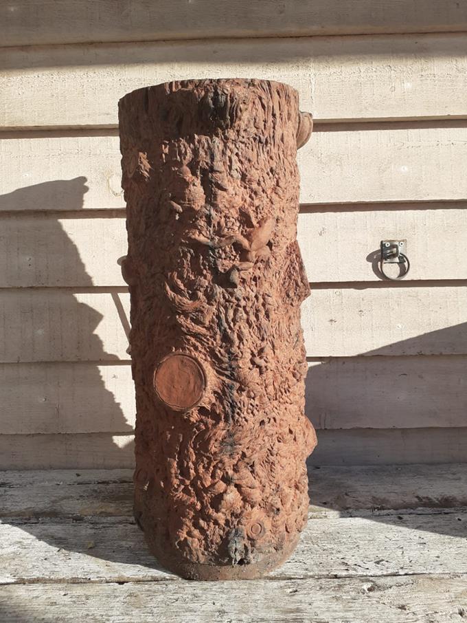 A Tall Faux Bois Planter