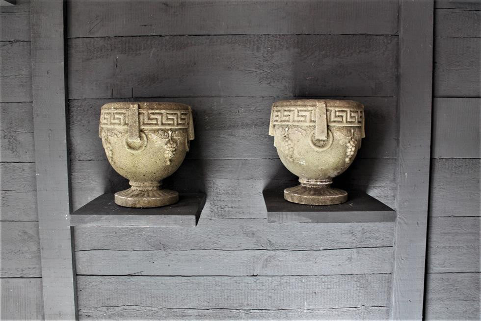 Pair Of Composition Urns