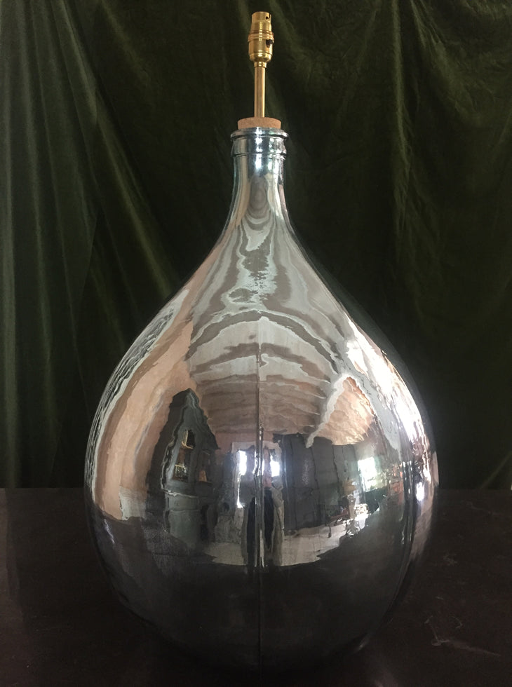 Large Mirrored Glass Lamp