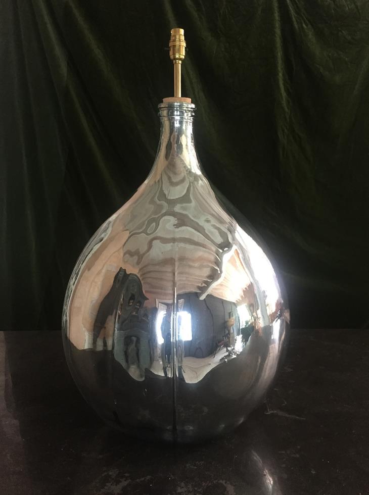 Large Mirrored Glass Lamp