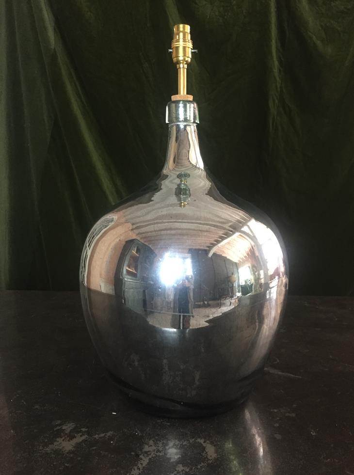 Small Mirrored Glass Lamp
