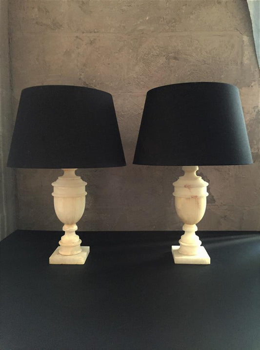 A Pair Of Marble Lamps