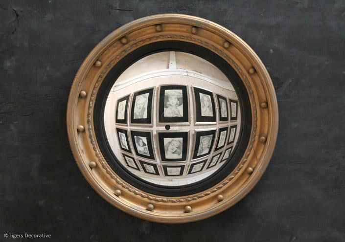 Mid 20th Century Gilded Circular Convex Mirror