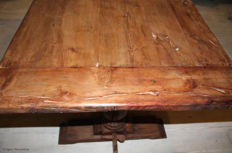 Mid 20th Century Solid Yew Wood Table