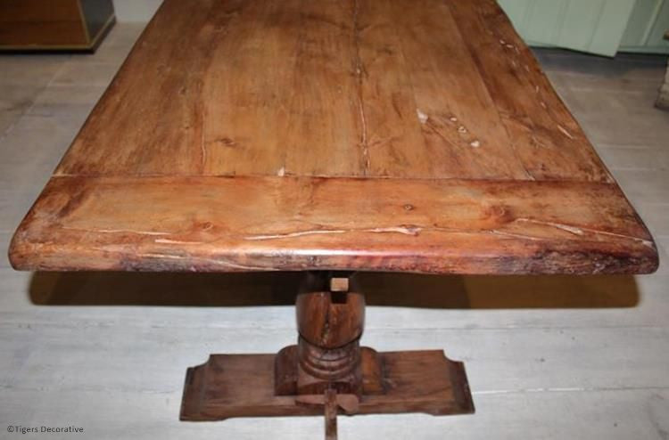 Mid 20th Century Solid Yew Wood Table