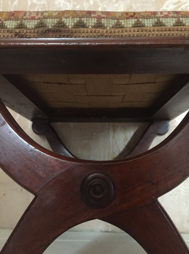 Walnut Needle Work Stool