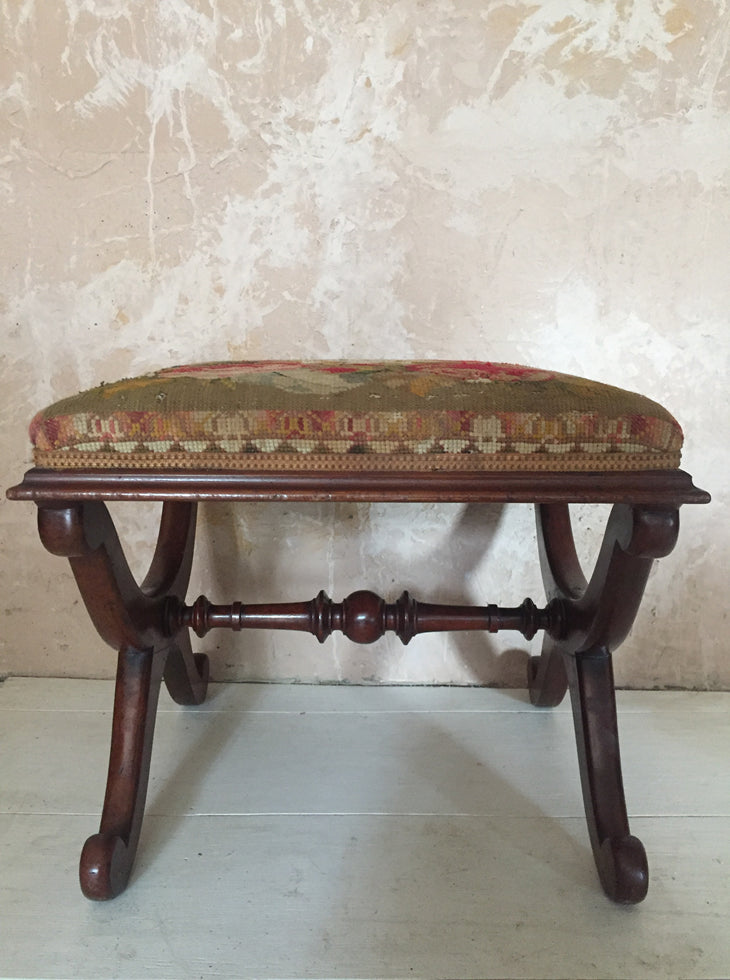 Walnut Needle Work Stool