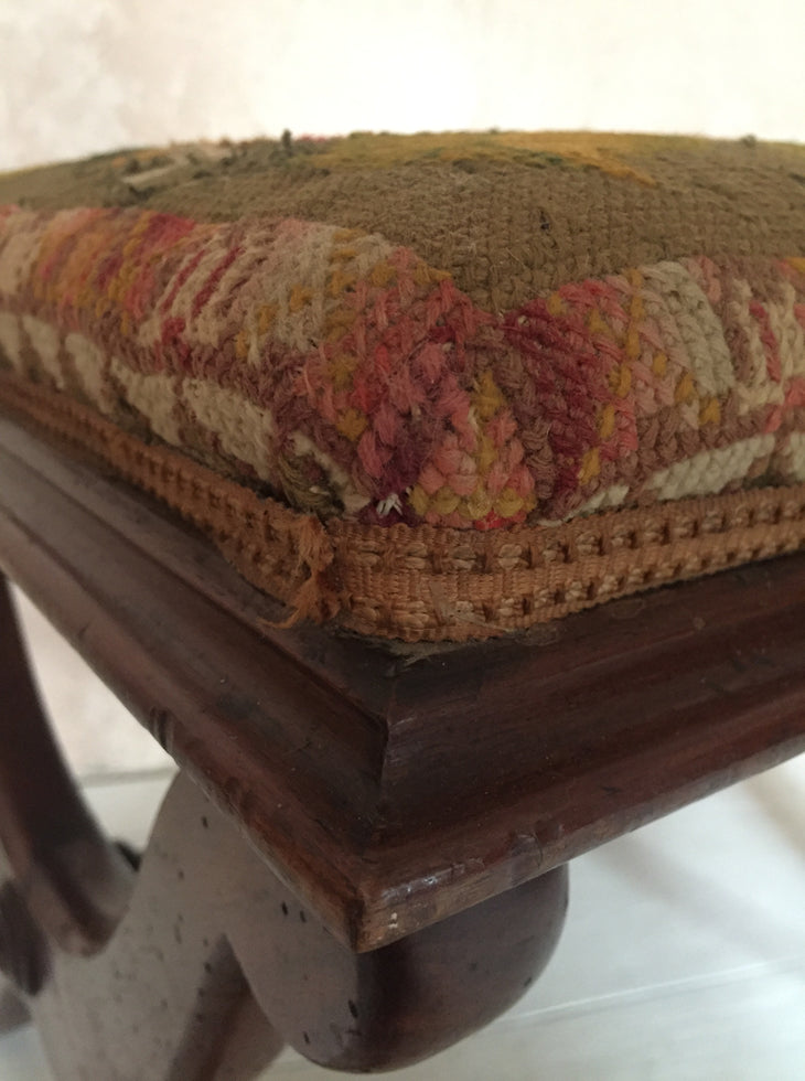 Walnut Needle Work Stool