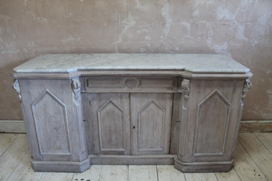 19th Century Gothic Revival Bleached Oak Sideboard