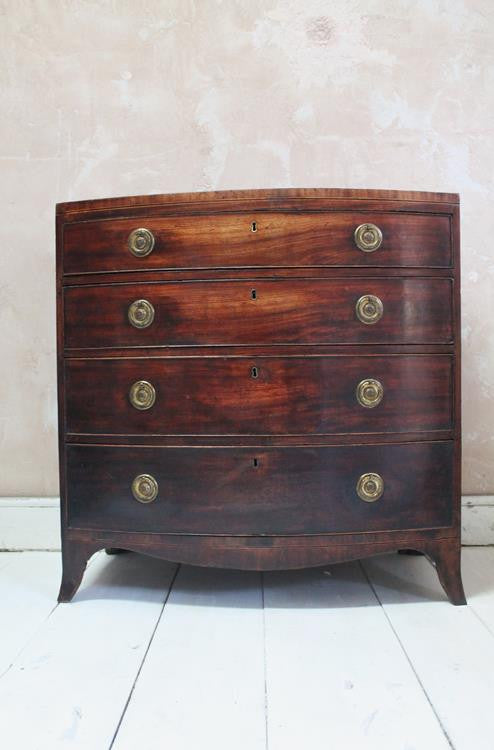 George III Mahogany Bow Fronted Chest Of Drawers