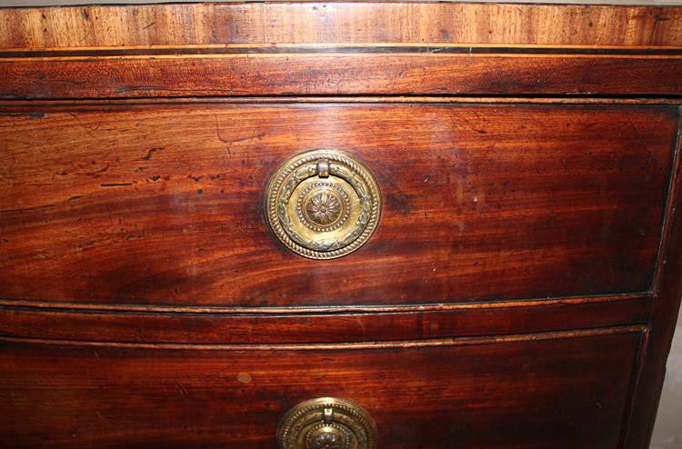 George III Mahogany Bow Fronted Chest Of Drawers