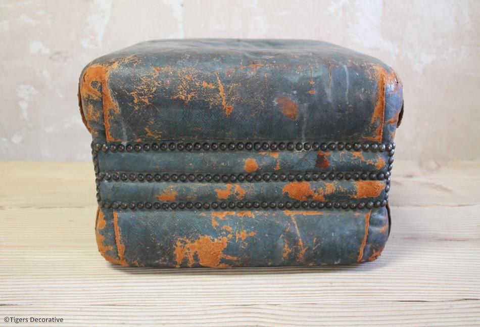 20th Century Leather Pouffe